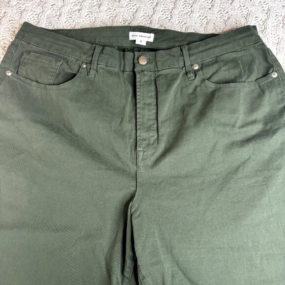 Good American Good Classic Ankle High-Rise Stretchy Pants Jeans Green Size 18 - Picture 9 of 9